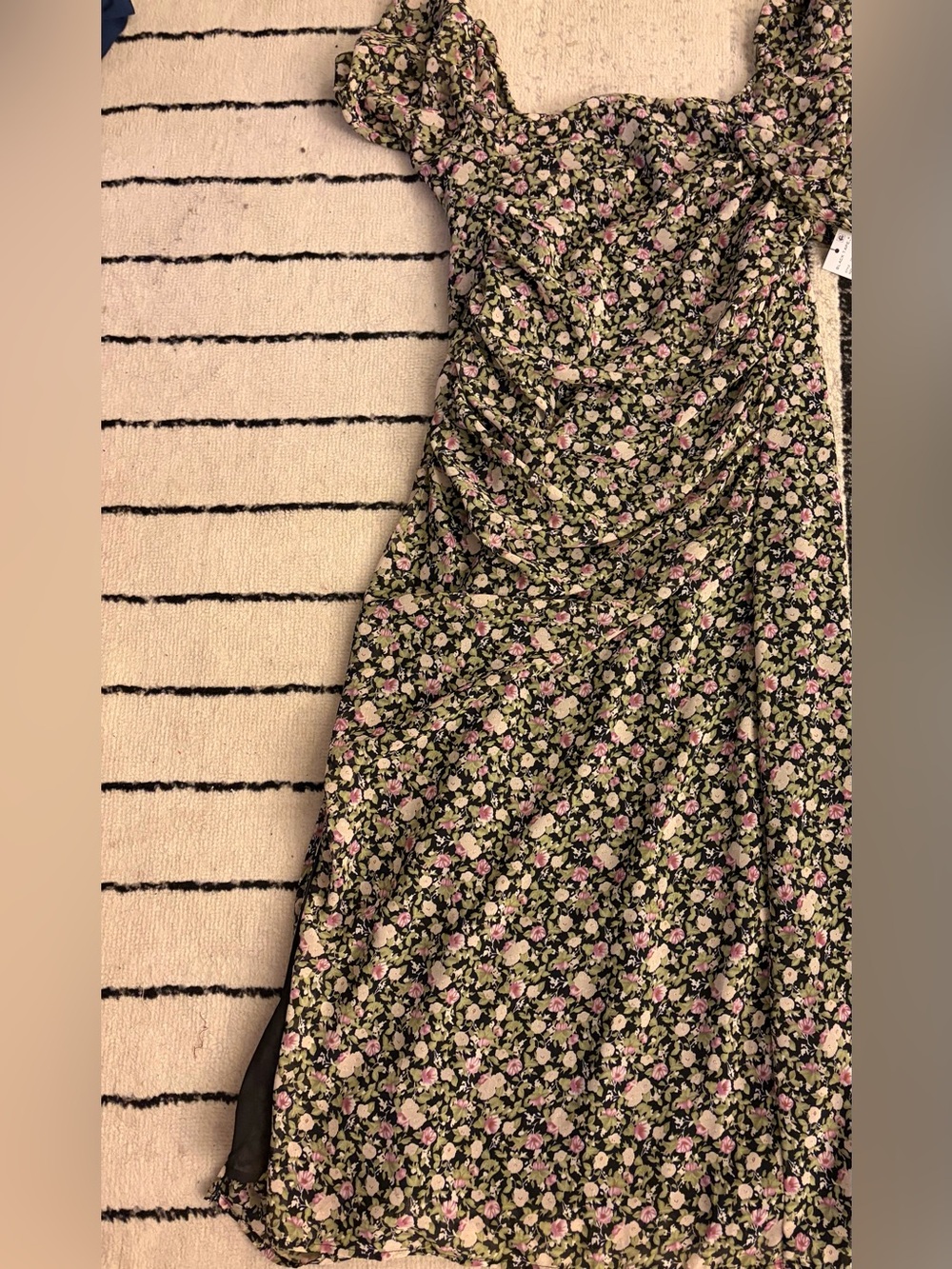 Black Tape_ Lavender, Pink & Green Floral Dress